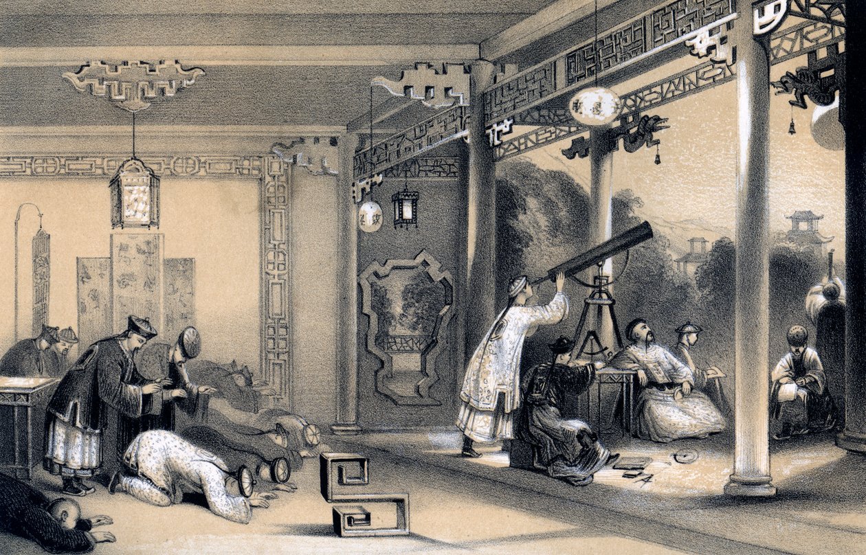 Chinese Observing the Eclipse