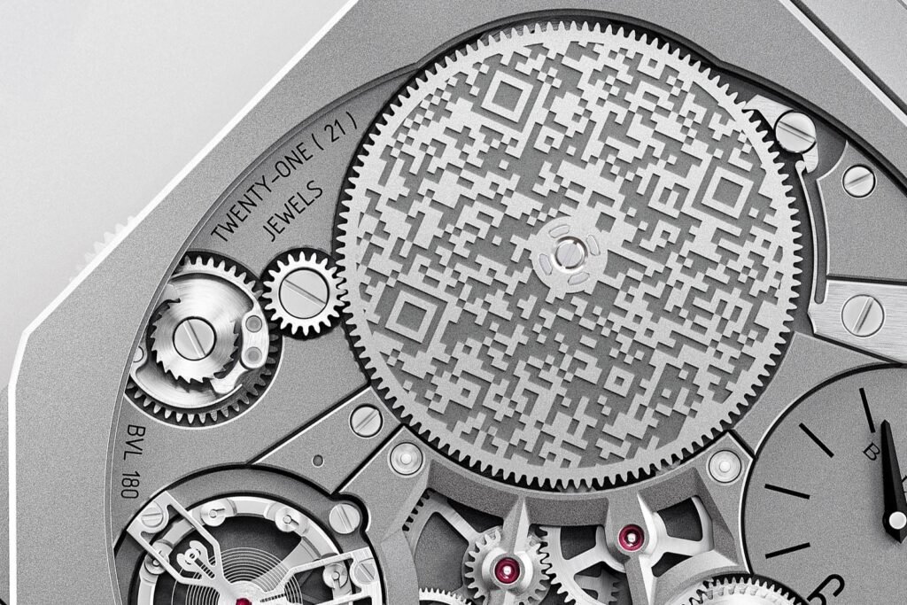 Bulgari’s Ultra, limited to ten pieces, each engraved with a QR code linking to an NFT artwork