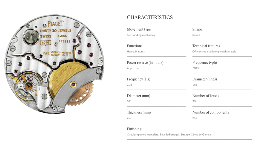 12P Ultra-Thin Self-Winding Movement